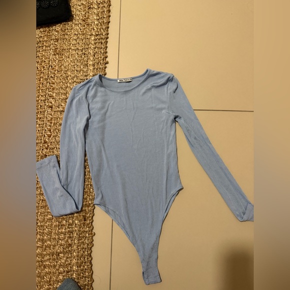 Zara Sky Blue Long Sleeve Women's Top - Picture 2 of 7
